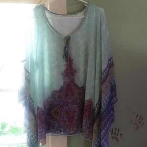 NWT One World 2 pc Kimono set 1X